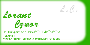 lorant czmor business card
